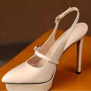 Elegant Cream Slingback Heels
